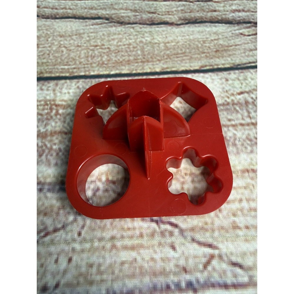 Vintage Tupperware 730 Mini Cookie Cutter 4 Shape Plastic Red